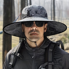 Mens Outdoor Sun Hat Large Brim Fishing Hat Sun Protection Hat