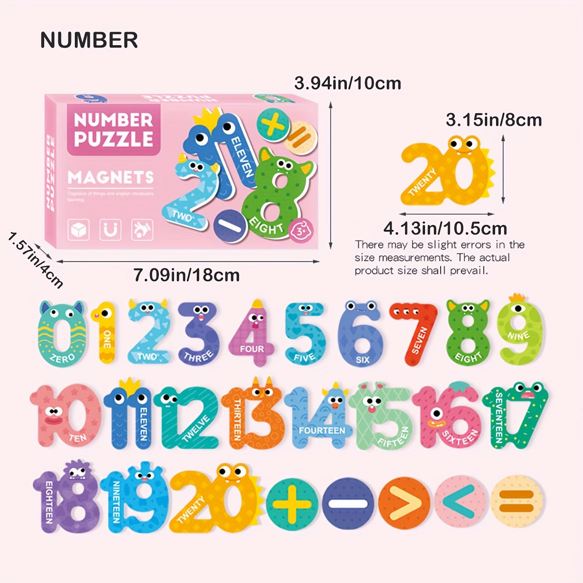 Magnetic Puzzle Stickers Set Letters Numbers Fruits Perfect Gift
