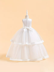 Princess Lace Mesh Fluffy Skirt Dress for Flower Girl