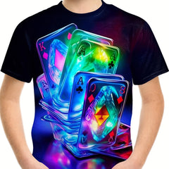 3D Print Boy's Round Neck Short Sleeve T shirt Comfortable Top