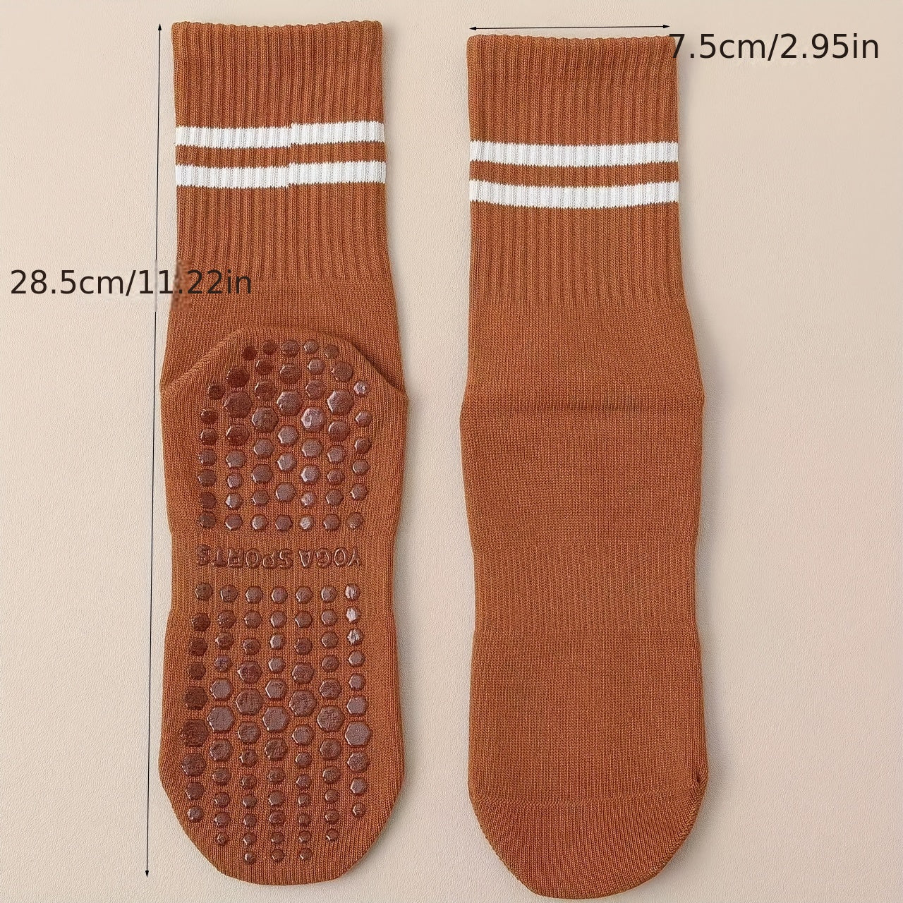 Women's Thermal Long Tube Non Slip Yoga Socks with Grips