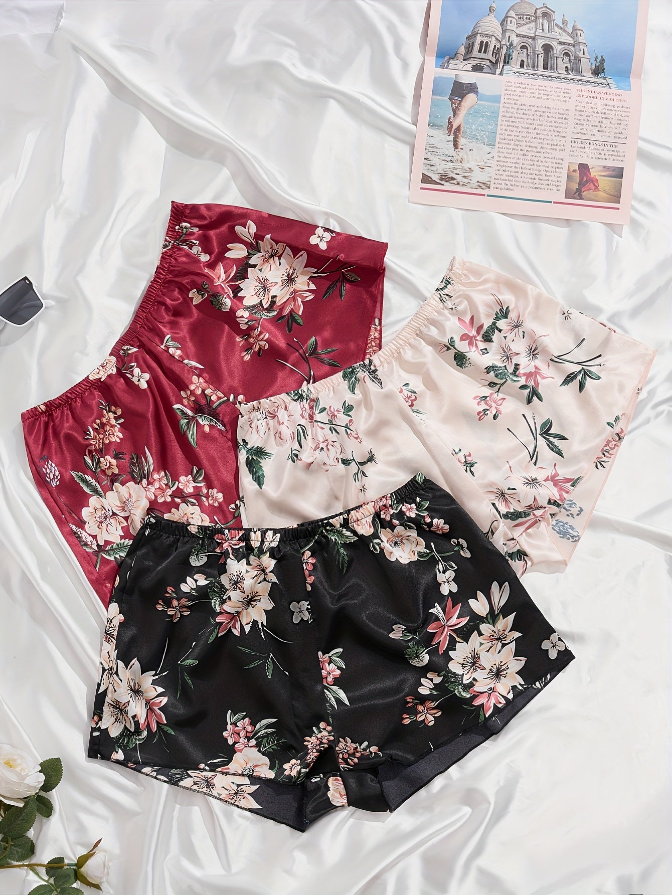 Floral Print Soft & Comfy Women's Pajama Shorts