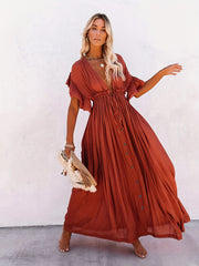 Apricot Boho Style Cover Up Dress Women's Swimwear