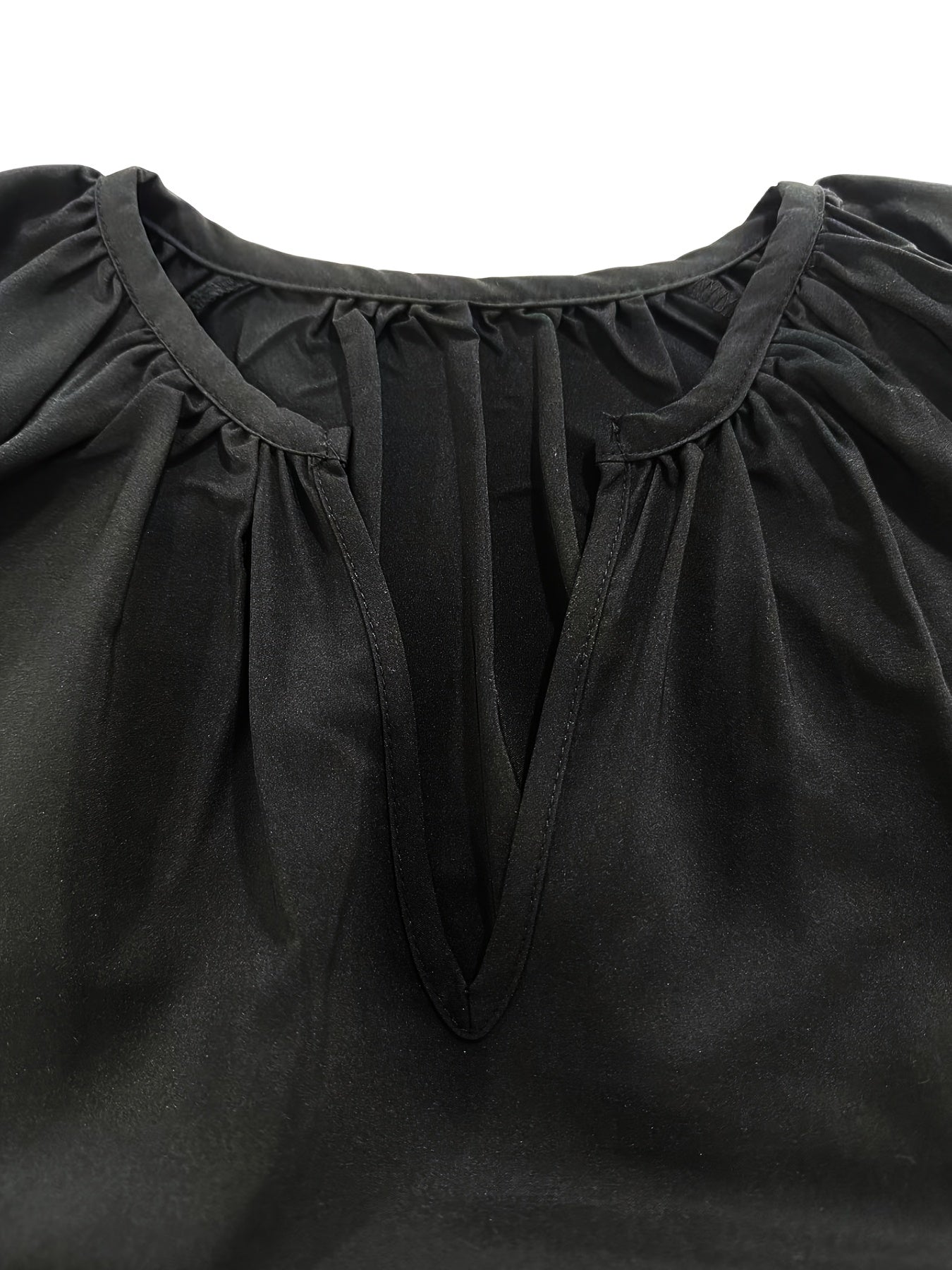 Solid Lantern Sleeve Tunic Top