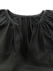 Solid Lantern Sleeve Tunic Top