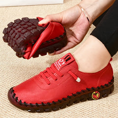 Women's Lace Up Flat Sneakers Non Slip Soft Sole Casual Shoes
