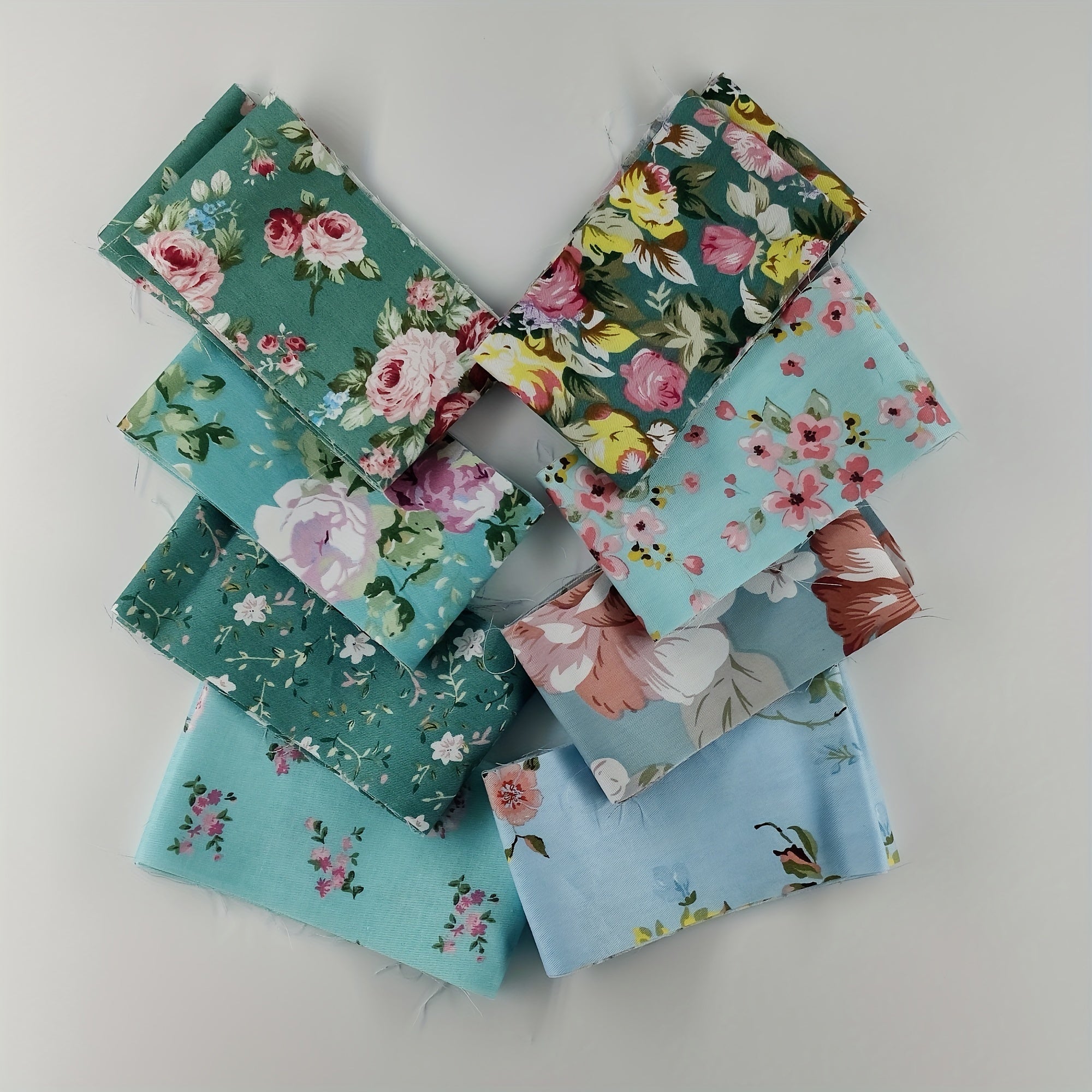8pcs Twill Tie Cotton Jelly Roll Patchwork Cloth Set DIY Crafts