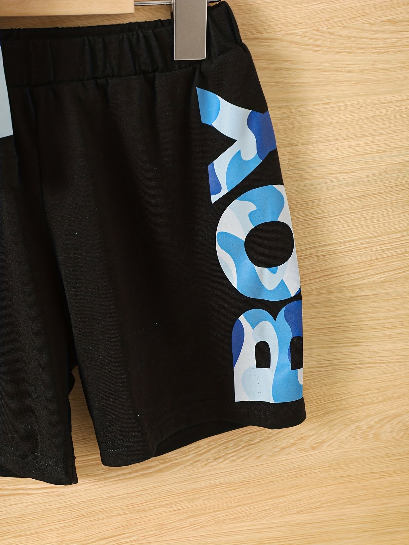 Boys Teen Casual Letter Graphic Tee & Shorts Set for Summer