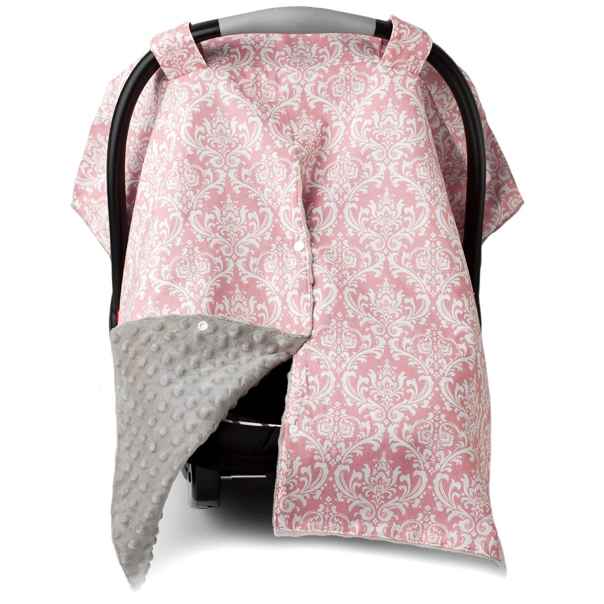Peekaboo Car Seat Cover Damask Champagne Seat Canopy Nursing Cover