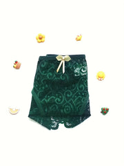 Floral Lace Hipster Panties Breathable Mid Waist Bikini Panties