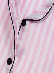 Girls Stripes Print Pajamas Set for Summer