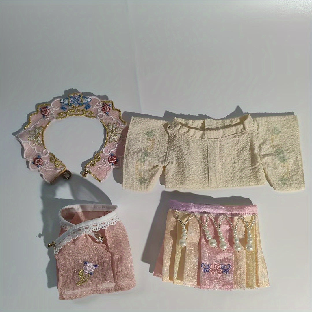 Cotton Doll Antique Clothing Lady Suit - Charm Details