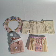 Cotton Doll Antique Clothing Lady Suit - Charm Details