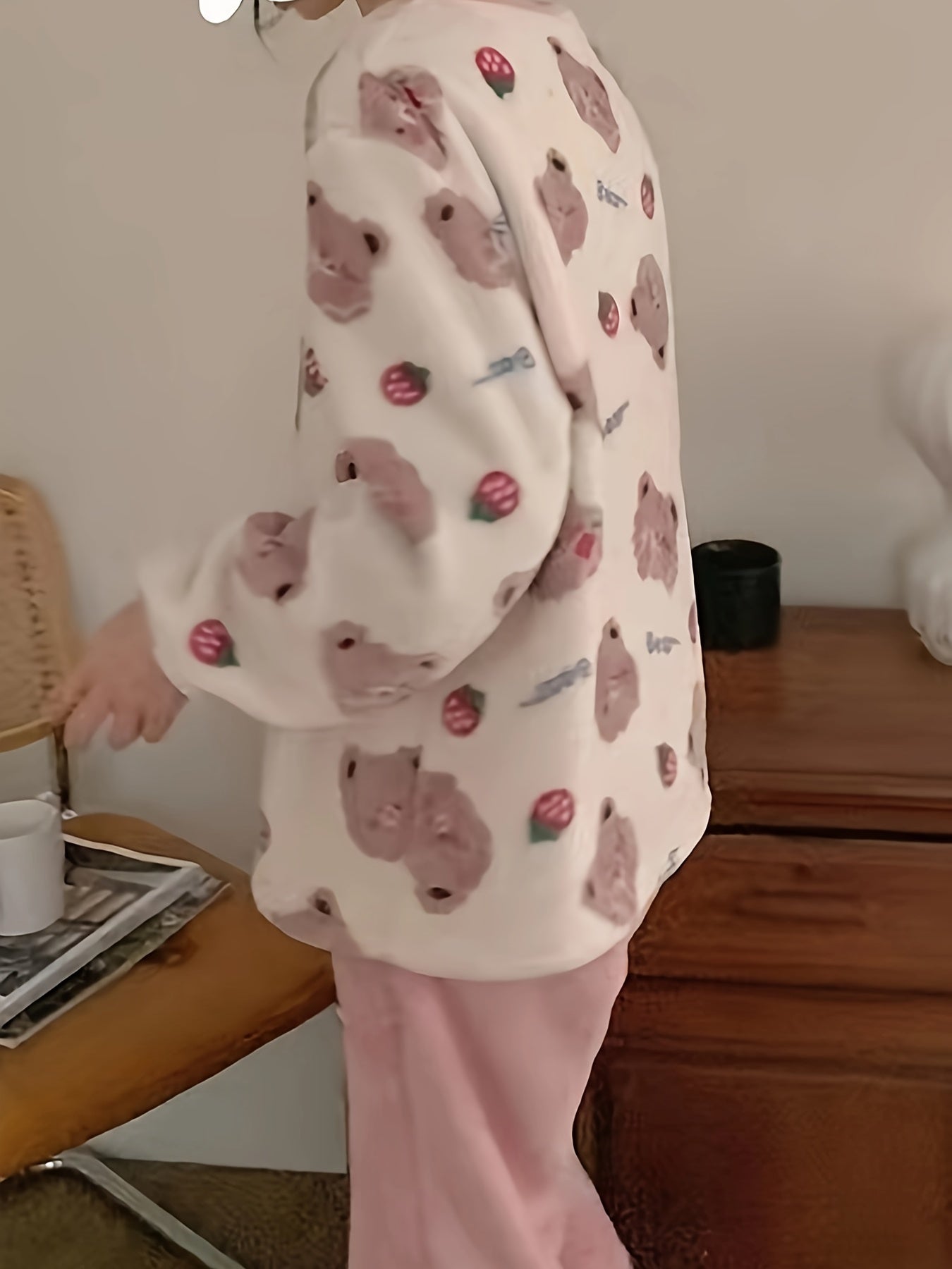 Teddy Bear Thermal Loungewear Long Sleeve Pajama Set