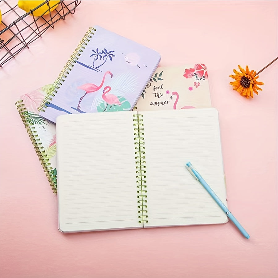 Flamingo Diary Spiral Coil Notebook 60 Pages