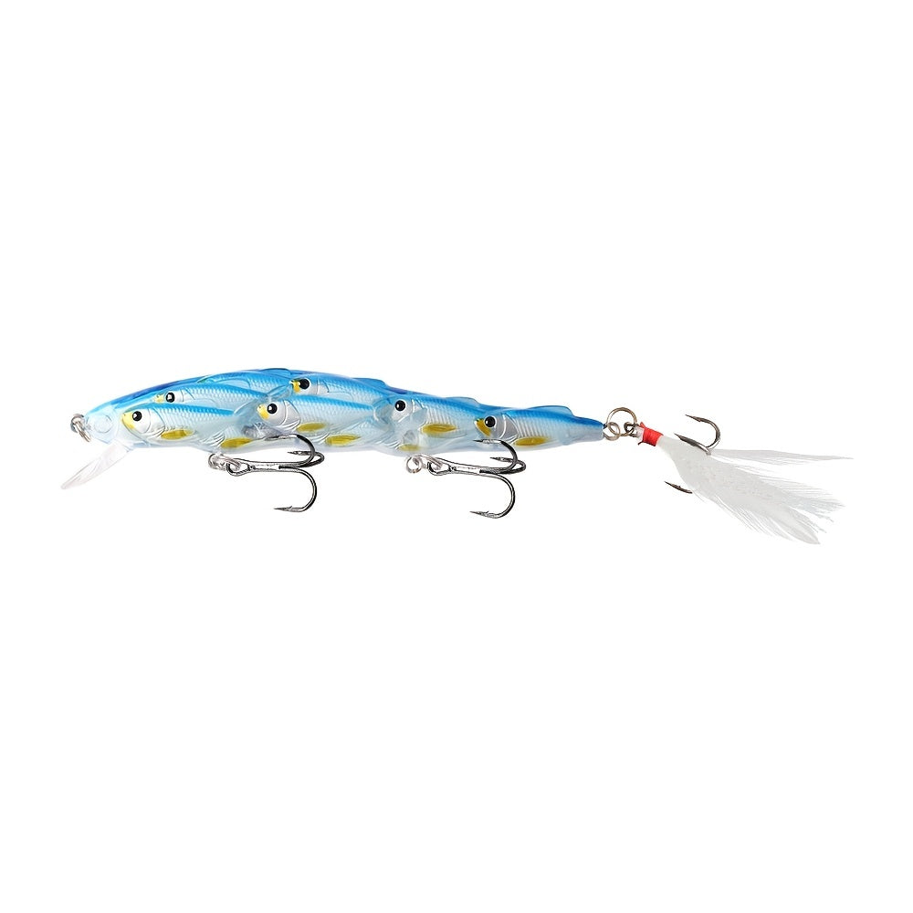 Long Casting Group Fish Lure Slow Sinking Bionic Hard Bait with Feather Hook