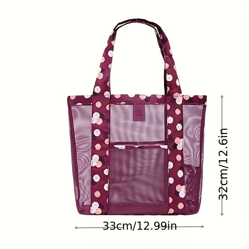 Large Capacity Mesh Beach Shoulder Bag Handbag Travel Storage Bag