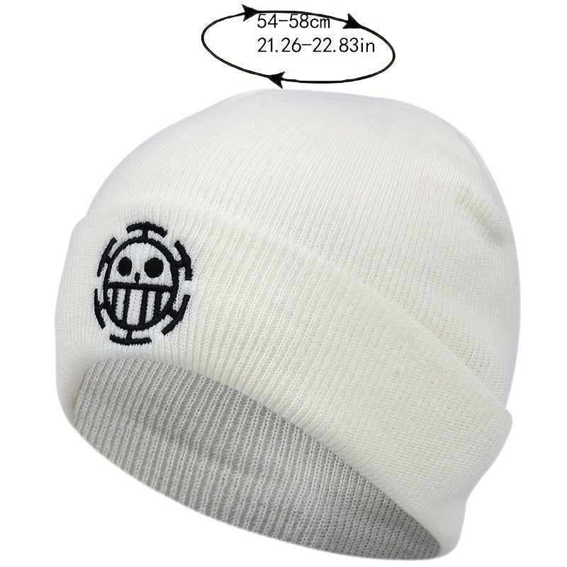 Anime Cartoon Embroidered Beanie Skull Hat Hip Hop Warm Knit Hat