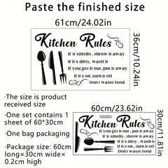 Kitchen Rules Wall Sticker Self-Adhesive Waterproof Removable 30x11.81in