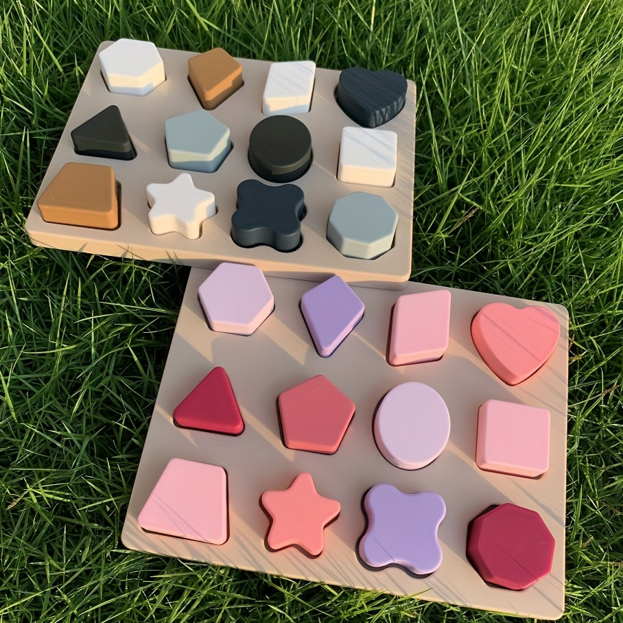 Silicone 3D Geometric Puzzle Toy for 1-3 Years Old
