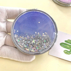 Quicksand Small Mirror Cartoon Double sided Portable Carry on Makeup Mirror