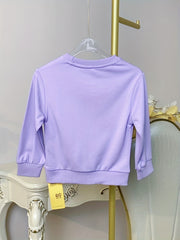 Girls' Cartoon Flower Sweatshirt Top Crew Neck Pullovers