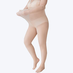 Solid High Rise Stockings For Plus Size Women