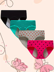 4pcs Girls Triangle Panties Leak-proof Period Panties