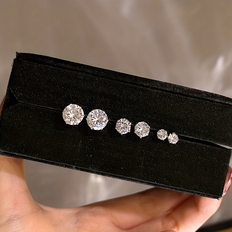 Kids Magnetic Earrings Rhinestone Stud Ear Clip Faux Diamond Jewelry