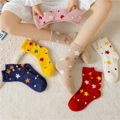 Soft Coral Fleece Mid-tube Socks for Women
