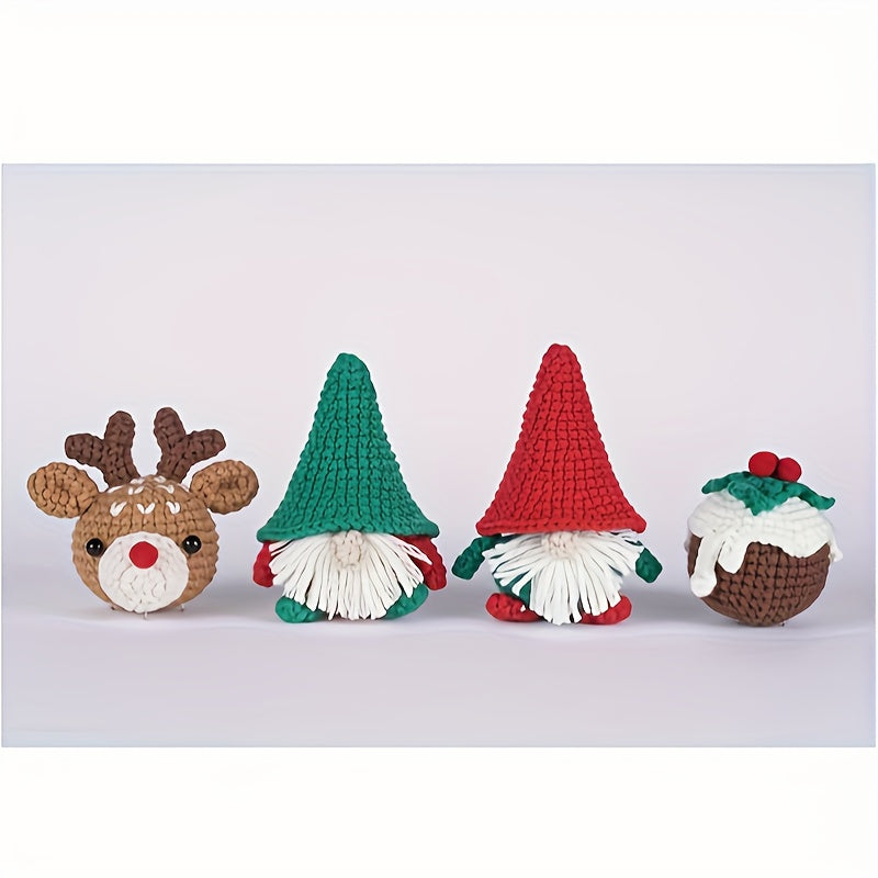 DIY Crochet Doll Christmas Set Decorations - Gnome Deer Baubles