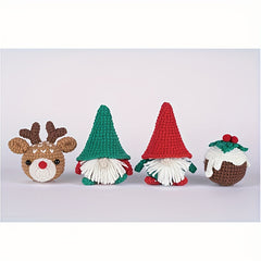 DIY Crochet Doll Christmas Set Decorations - Gnome Deer Baubles