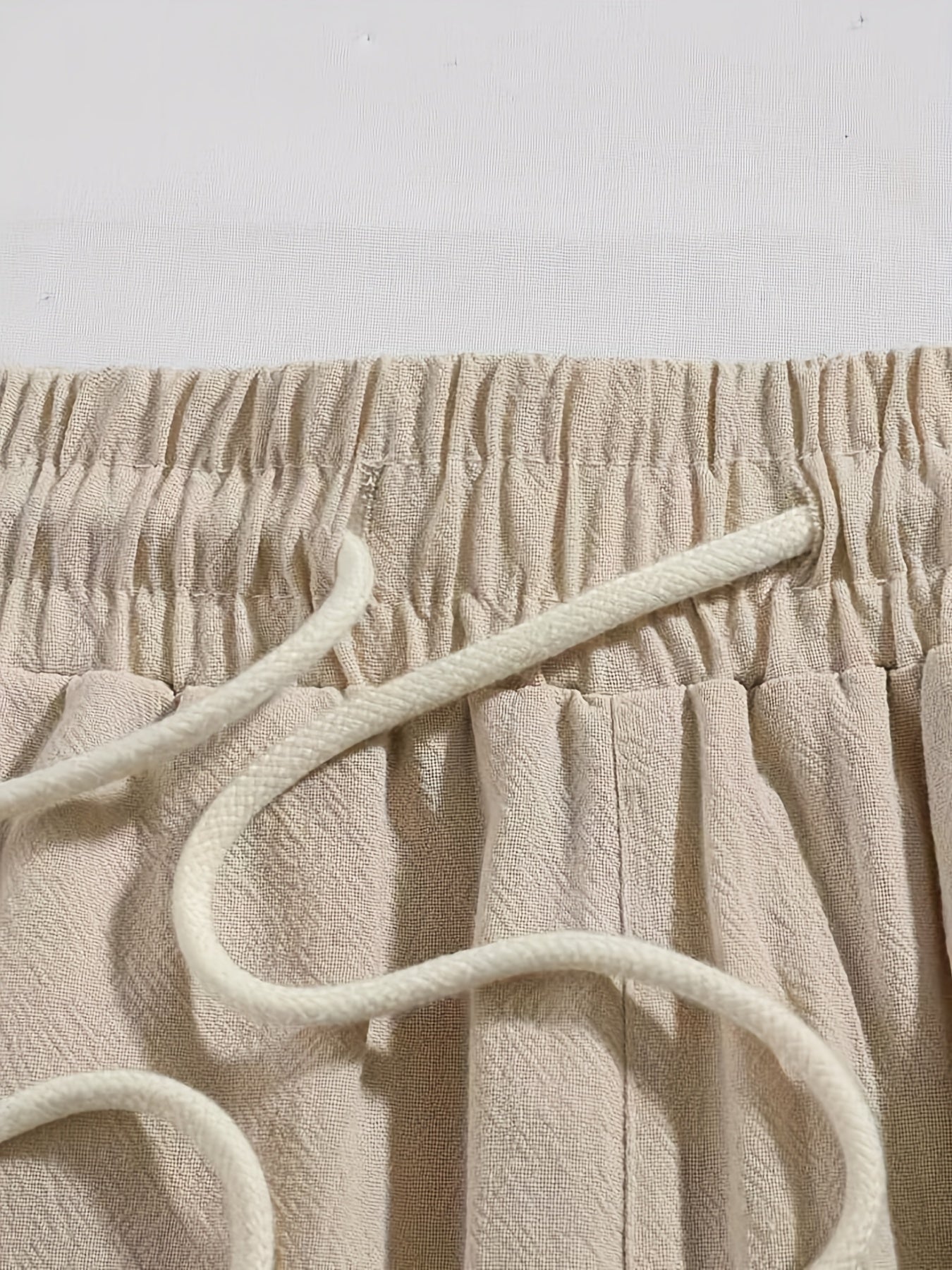 Men's Linen Blend Shorts Drawstring Casual Loose Summer Shorts