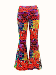 Y2K Graphic Flare Leg Pants for Women