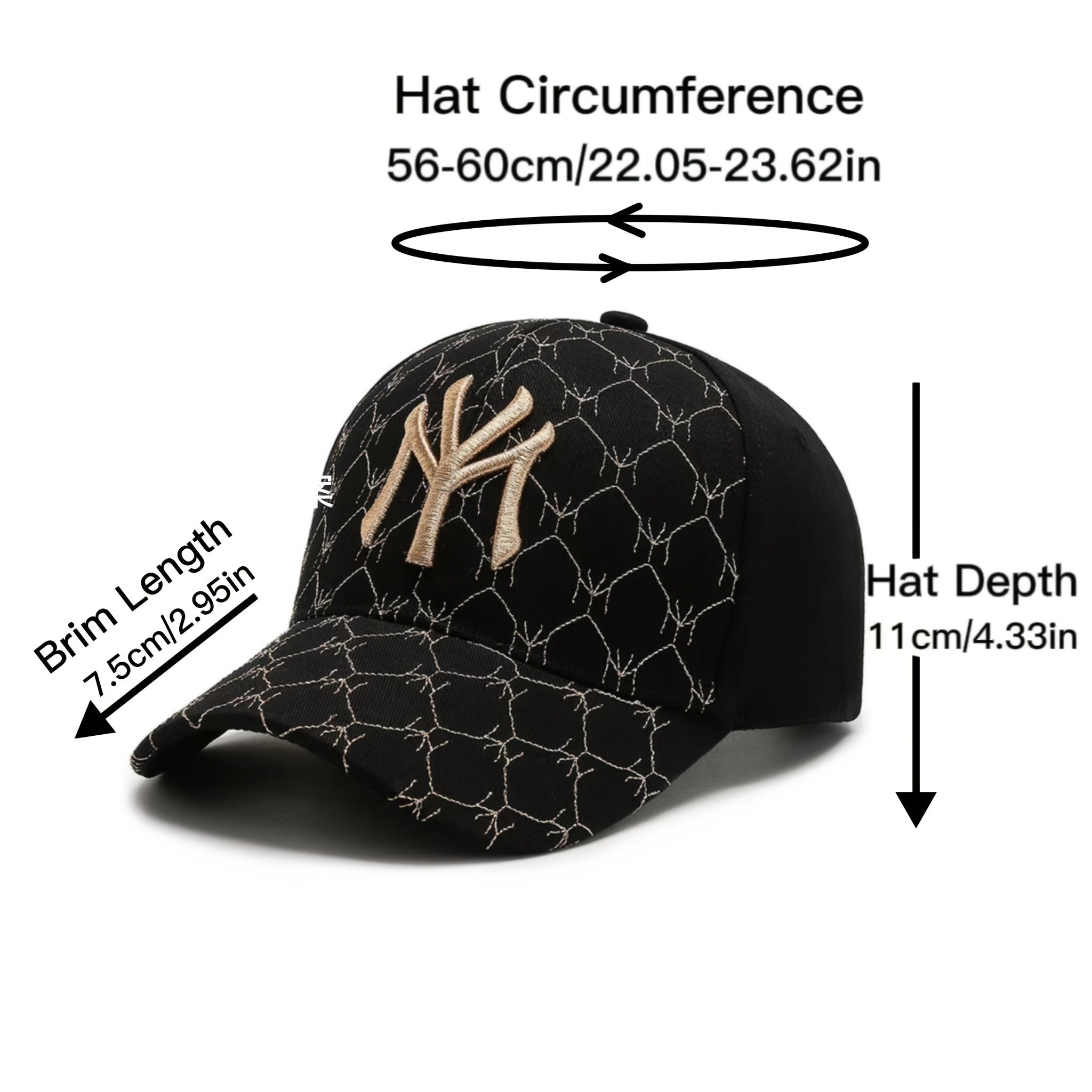Hip Hop Baseball Cap Embroidered Cotton Dad Hat Casual Adjustable Sun Hat