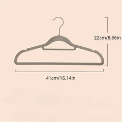 10pcs Plastic Flocking Hanger Clothes Store Wardrobe Storage