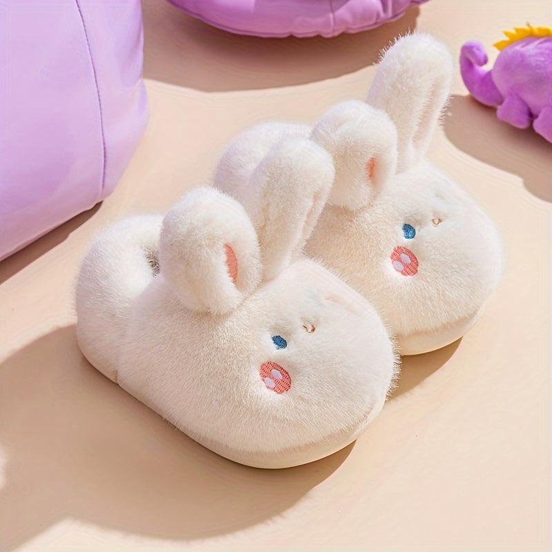 Rabbit Furry House Shoes For Girls Non Slip Soft Bottom Walking Shoes