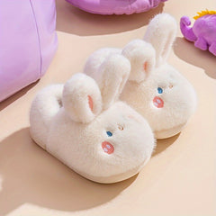 Rabbit Furry House Shoes For Girls Non Slip Soft Bottom Walking Shoes