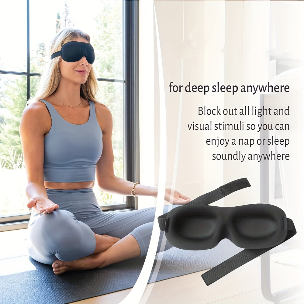 3D Sleep Mask Memory Foam Eye Mask Contoured Blindfold Travel Nap Aid