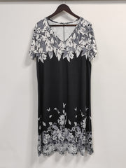 Floral Print V Neck Dress for Women Plus Size