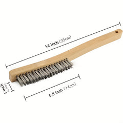 Stainless Steel Wire Scratch Brush for Rust Cleaning with 35" Curved Handle
