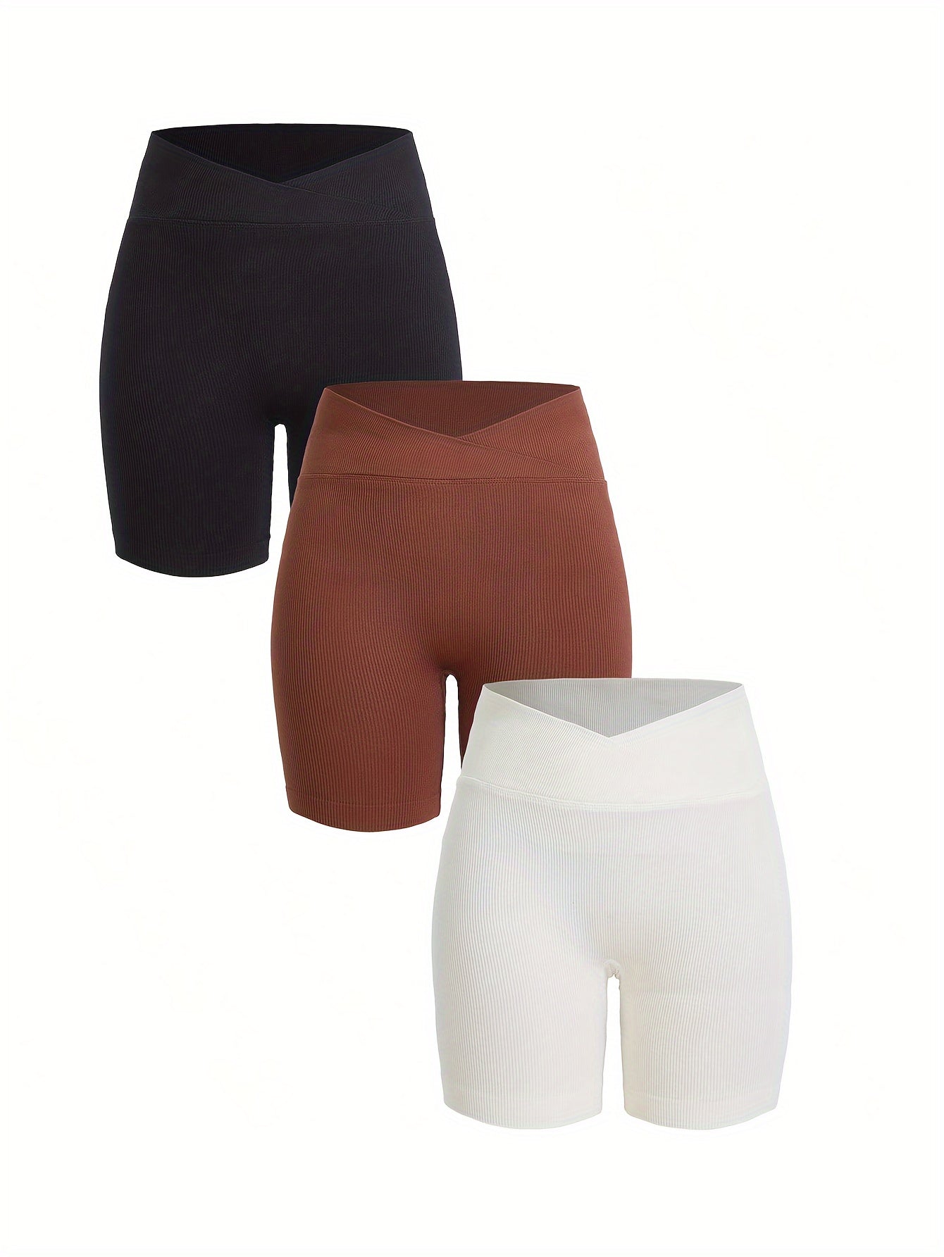3pcs Seamless Yoga Sports Shorts High Stretch Workout Activewear