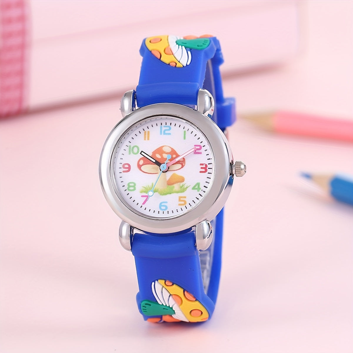 Cartoon Mushroom Quartz Watch for Kids