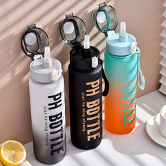 1000ml Gradient Plastic Water Kettle Leakproof Sports Water Bottle