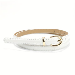 Candy Adjustable Waist Belt Golden Pin Buckle Thin PU Belt
