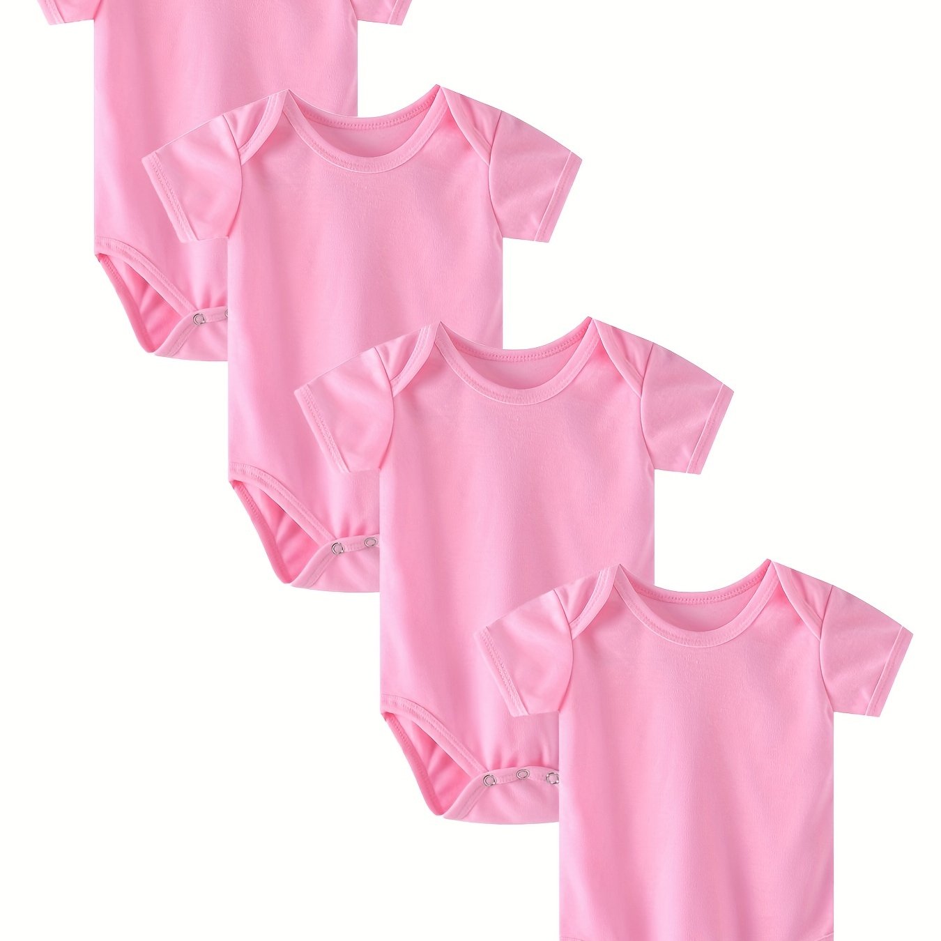 4pcs Baby Girls & Boys Short Sleeve Onesie Set Clothes