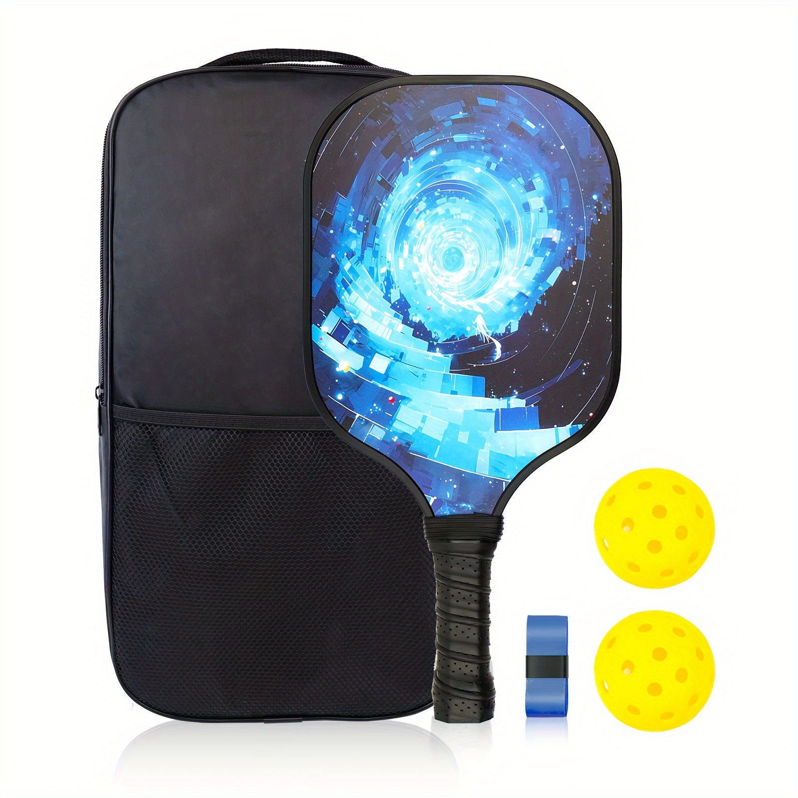 Fiberglass Surface Pickleball Set with Paddle, Ball, Bag, Grip