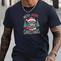 Men's Cat Pattern Shirt Casual Short Sleeve Tee Top