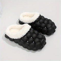 Men's Warm Bubble Slides with Fleece Causal Slippers