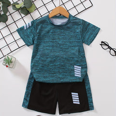 Boys Sports Outfit Set Quick drying T shirt & Shorts Kids Summer Clothes